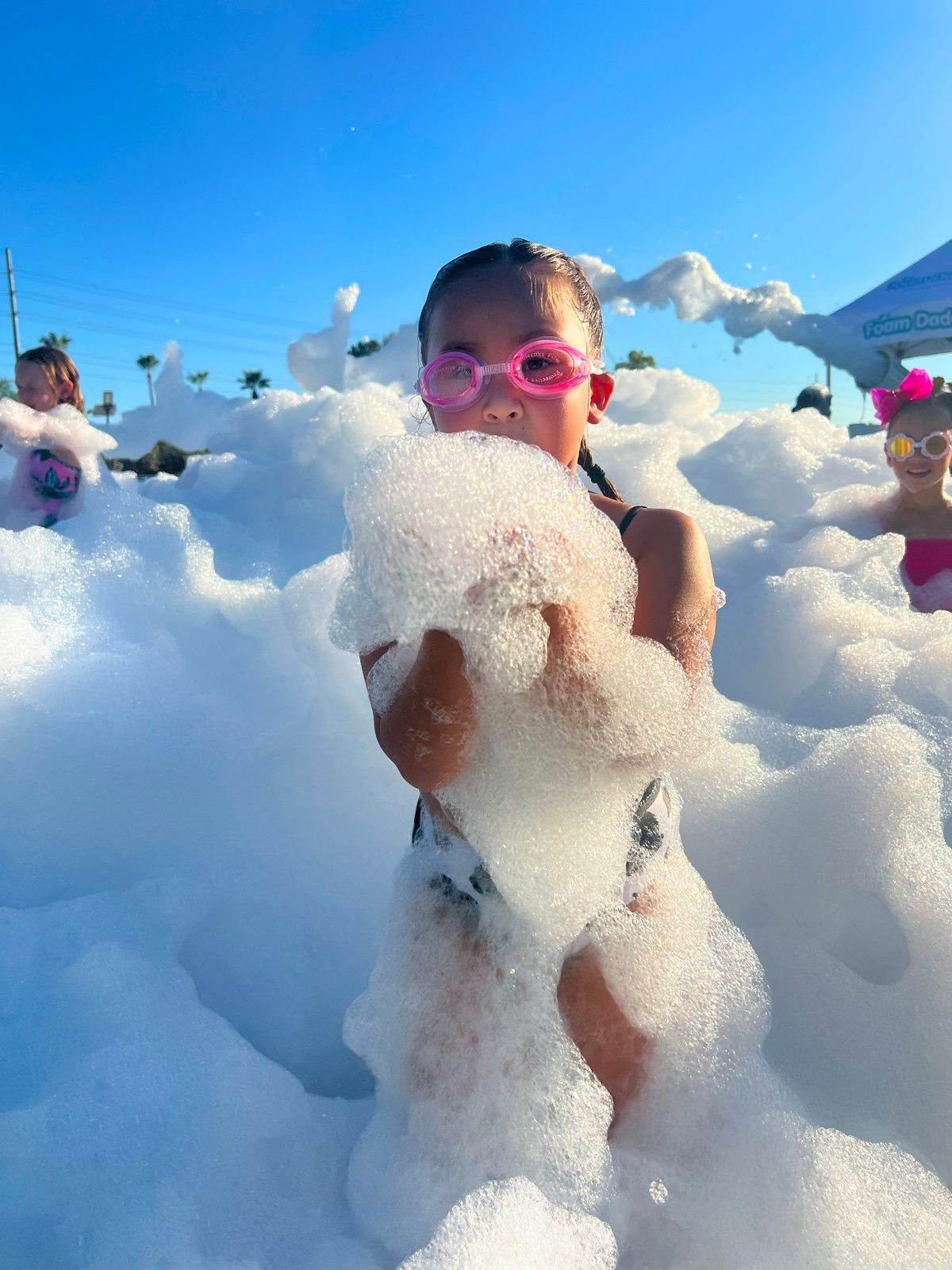 Girl at foam party